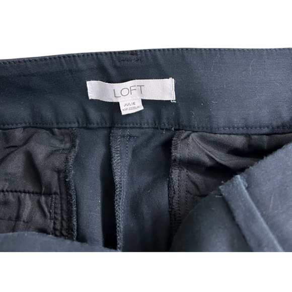 LOFT Julie The Riviera Black Pant Sz 10 Petite Straight Leg 22" Inseam Career - Picture 3 of 7